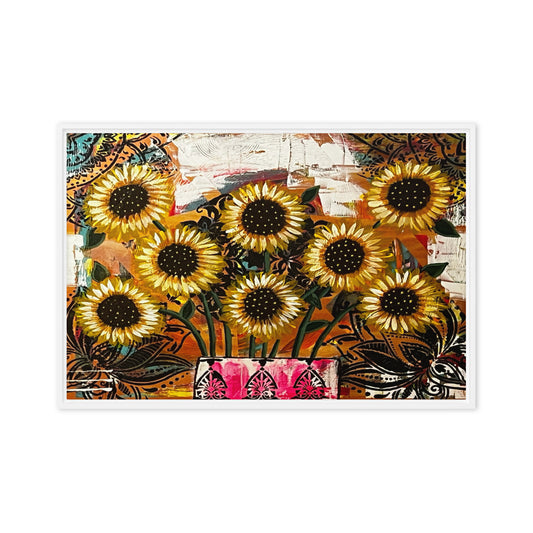 Southwest Sunflowers - Framed canvas
